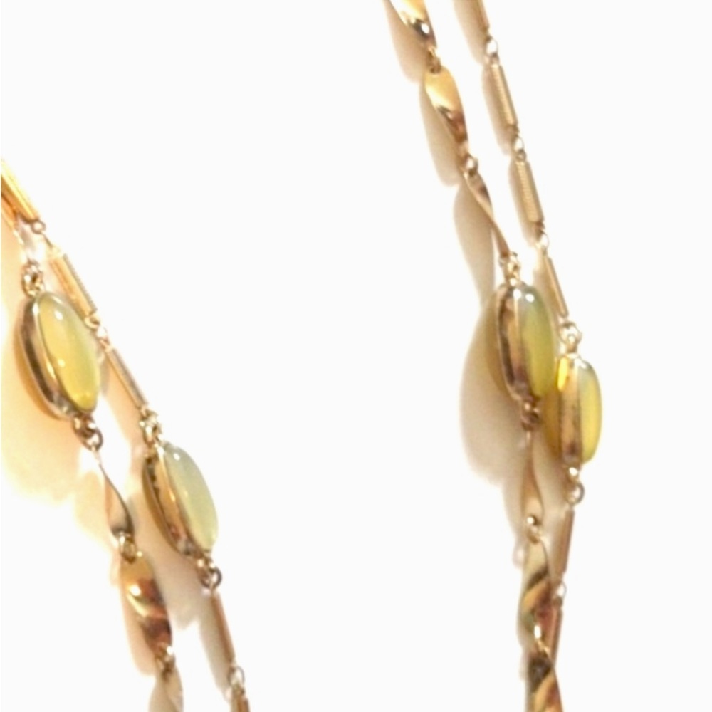πΈ3/$25 Coldwater Creek Double Strand Layered Citrine Cabochon Gold Necklace - Picture 8 of 13